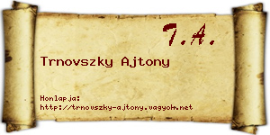 Trnovszky Ajtony névjegykártya